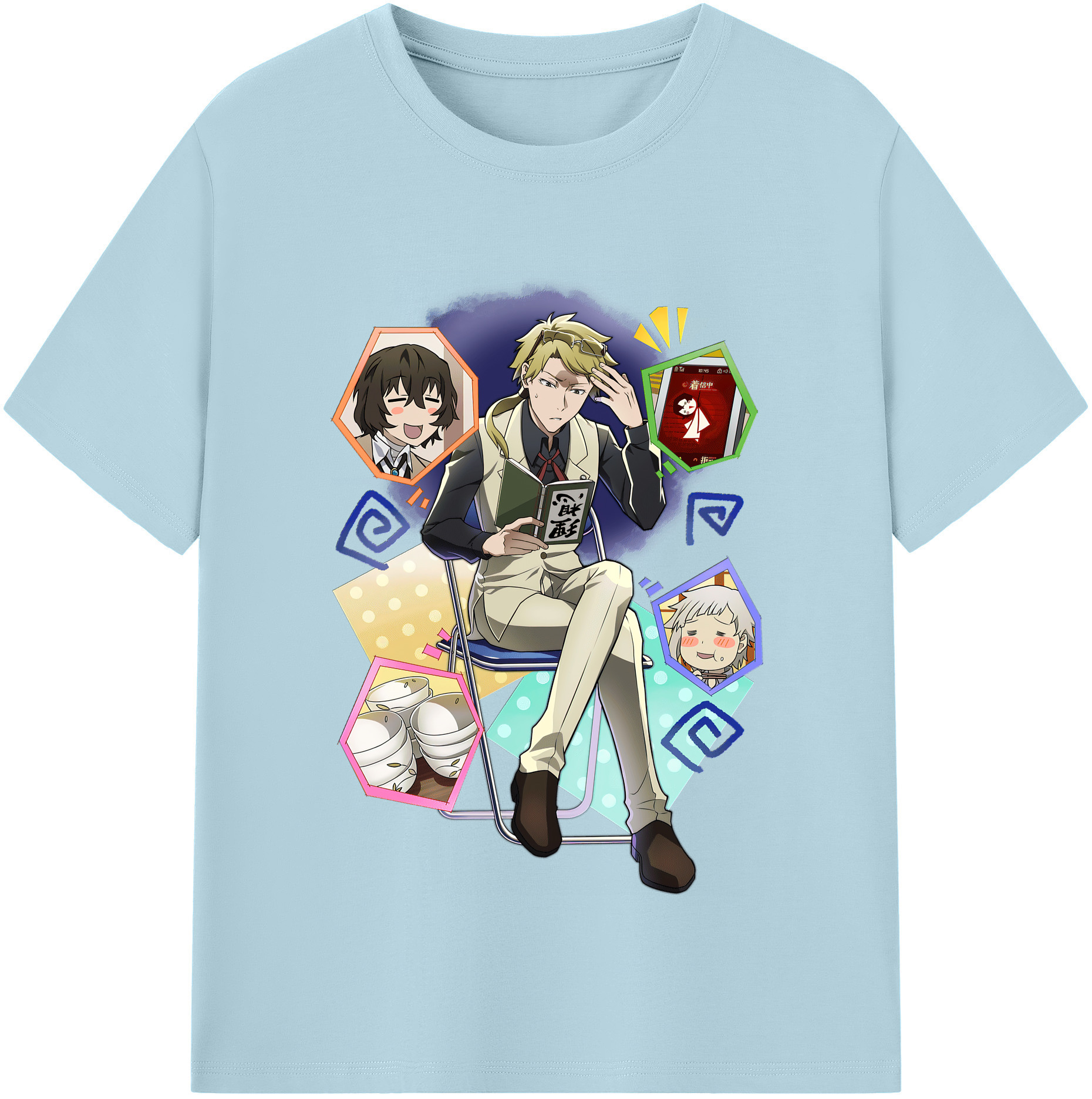 （画像用） 文豪ストレイドッグス Bungo Stray Dogs 綿100％半袖Tシャツ（フロントプリント）